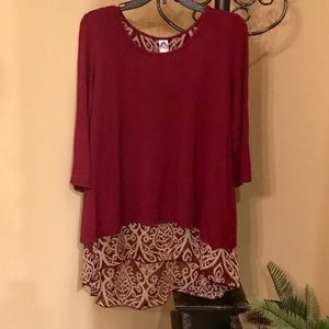 ***NWOT 2 Be Together Blouse - Burgundy - Size Med